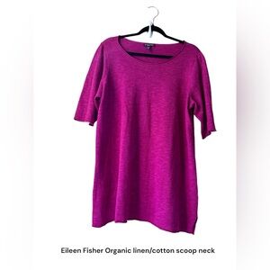 Eileen Fisher Organic Linen/Cotton scoop neck top 1x NWOT